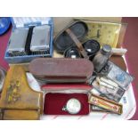 Sekonda Gent's Watch, Carbel pocket watch, binoculars, fruit knife, etc::- One Tray.