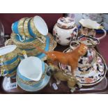 Aynsley Turquoise and Gilt Teaware, of twenty pieces; Mason's ceramics, Beswick dog, etc:- One Tray