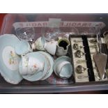 Roslyn Tea Service, of twenty piece, sundae glasses, cutlery, pottery jug.