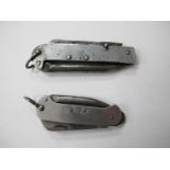 Jack Knives, one named, blade can opener, spike, lanyard 10cm closed, case XX Metal Stamping Ltd,