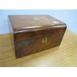 A XIX Century Walnut Box, with brass insert, 27.5cm wide.