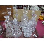 Edinburgh Crystal and Other Decanters and Stoppers:- One Tray