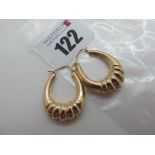 A Pair of Modern Earrings, stamped "375" (2.2grams).