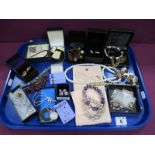 A Mixed Lot of Assorted Costume Jewellery, including a hallmarked silver openwork bracelet (marks