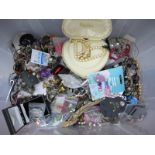 A Box of Assorted Costume Jewellery, Bead Necklaces, Bracelets, etc.