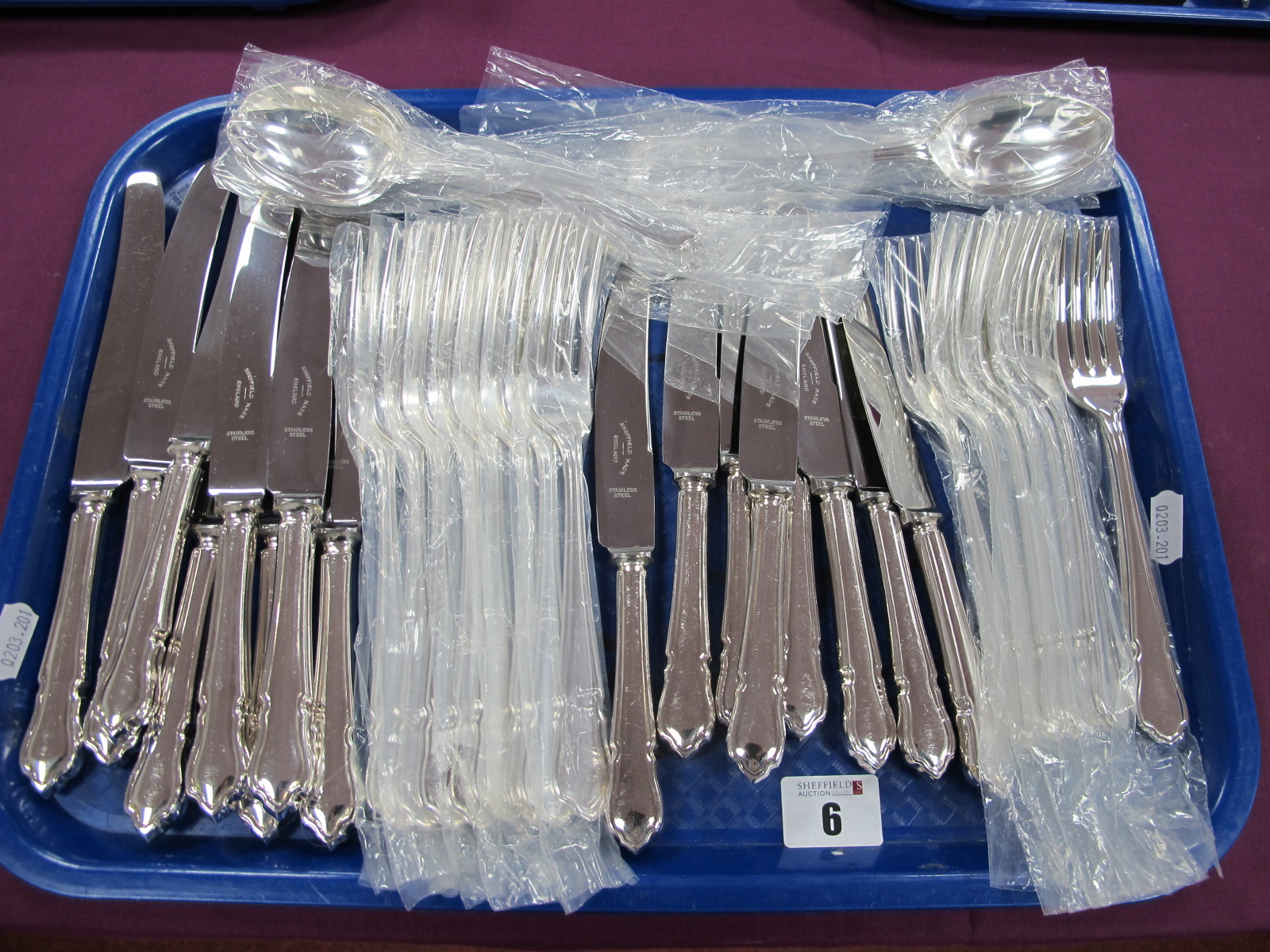 Modern Eight Setting Dubarry Pattern Set of Plated Cutlery :- One Tray