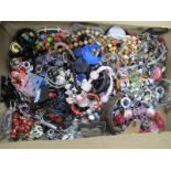 A Quantity of Costume Jewellery, including bead necklaces, bangles, bracelets, etc:- One Box