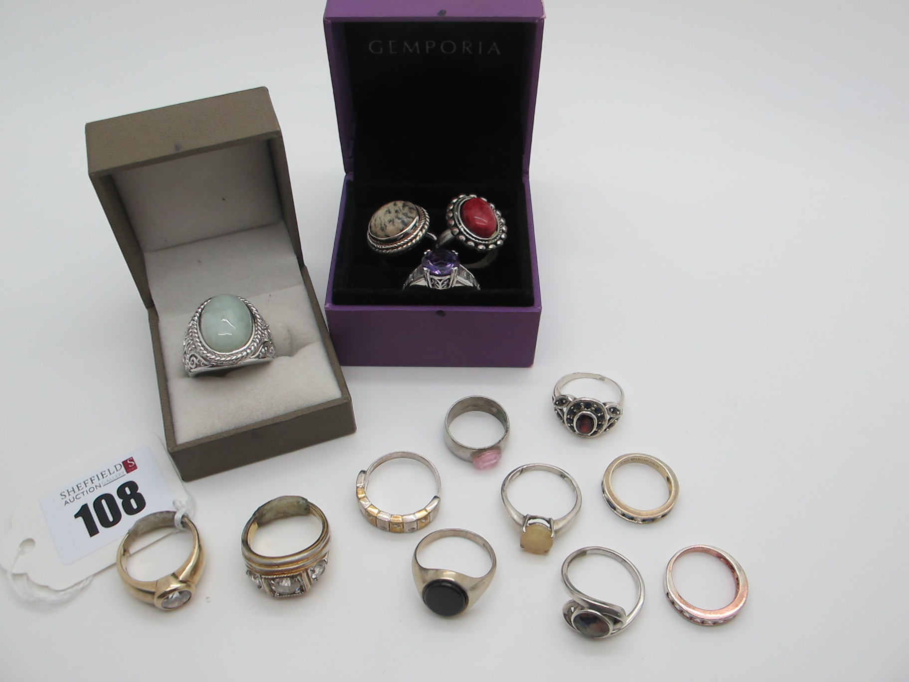 Assorted Modern Dress Rings, including "925".