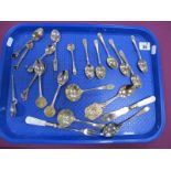 A Collection of Assorted Souvenir and Other Teaspoons, including hallmarked silver heart shape