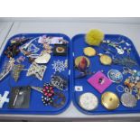 A Selection of Compacts, Novelty Keyrings, Hair Ornaments, and other hanging ornaments, etc:- Two