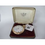 Elgin USA; A Gold Plated Cased Openface Pocketwatch, the signed dial with black Roman numerals and