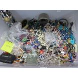 A Quantity of Assorted Modern Costume Jewellery and Loose Beads:- One Box