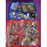 Vintage and Later Costume Jewellery, including bead necklaces, loose beads, dress rings,