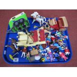 Playmobil, assorted figures, horses and carriage, horse box, vintage style motor car, accessories