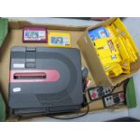 A Circa 1980's Sharp (Japan) Twin Famicon AN-500B Games Console, twin controllers (untested),
