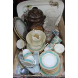 XIX Century Tea Ware, glass vase, Brixham posy, etc:- One Box.