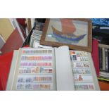Stamps - Two Red Senator Albums of Commonwealth Stamps, stock book of European stamps; S M Wylie