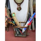 An Oak Stick Stand, umbrellas, sticks, Bullworker,fishing rod, etc: