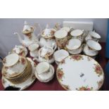 Royal Albert 'Old Country Roses' Teaware, comprising teapot, small teapot, milk jug and sugar basin,