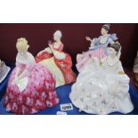 Royal Doulton Figurines - Victoria HN 2471, My Love HN 2339, Rebecca HN 2805 and Wistful HN 2396 (