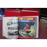 Five Look and Learn Albums, containing a quantity starting mid 1960's-70's, most have pen marks to