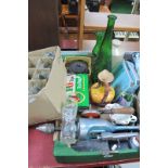 Stanely Drill. chest drill, Island studio glass vase, coinage, marbles, teapot, ashtrays, etc:-