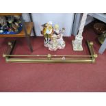 A XX Century Brass Fender, with brass finial's, brass rails.