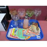 British Syphon, 17cm high, hock glasses, Alcohol & Hotel labels:- One Tray.