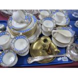 Paragon China Tea Ware, of thirty seven pieces (some damages), plated ladle, brass chamberstick.