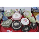 Wedgwood Jasperware Trinket Boxes, various colours, Royal Stafford Chintz pattern bowl, Noritake,