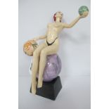 M, Jackson for Peggy Davies 'Isabella' Figurine Holding Two Balls, 25cm high.