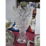 A Waterford Crystal Vase, on fluted stem and circular base, 33cm high.