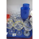 Wine Bottle, glasses, other glass ware:- One Tay