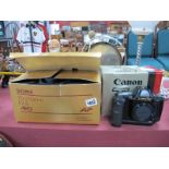 Canon T90 Camera, in box, Sigma 70-210mm 1:2.8 zoom lens, in case. (2).