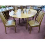 Nathan Furniture Teak Extending Dining Table, with circular top, 122cm diameter when closed, four