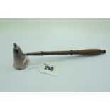 A Hallmarked Silver Candle Snuffer, HC, Sheffield 1987, with turned handle, 23.4cm long.