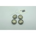 Berthold Muller; A Set of Four Decorative Hallmarked Silver Buttons, Chester 1901 (F import mark),