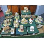 Lilliput Lane Models, including 'Fresh Today', 'Little Scrumpy', 'Gold Top', all in green boxes. (