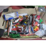 A Quantity of Mostly Playworn Diecast Model Vehicles, by Corgi, Dinky, Matchbox, Batmobile, noted.