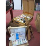 Watercolour Paints, in case, Windsor & Newton plus others, in case, etc:- One Box.