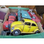 Five Modern Ornamental display Car Models, including VW Beetle, Morris Traveller:- One Box.