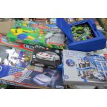 A Collection of Modern Toys, including K-Nex Wilko Blox, MB Pro Action Football, Peterkin Turbo