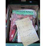 A Quantity of Early Meccano, red and green components, poor, playworn, condition, corrosion.