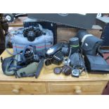 Minolta 7000 Camera, cased, Poloroid Image Pro camera, Praktica electronic BCI camera, lens etc