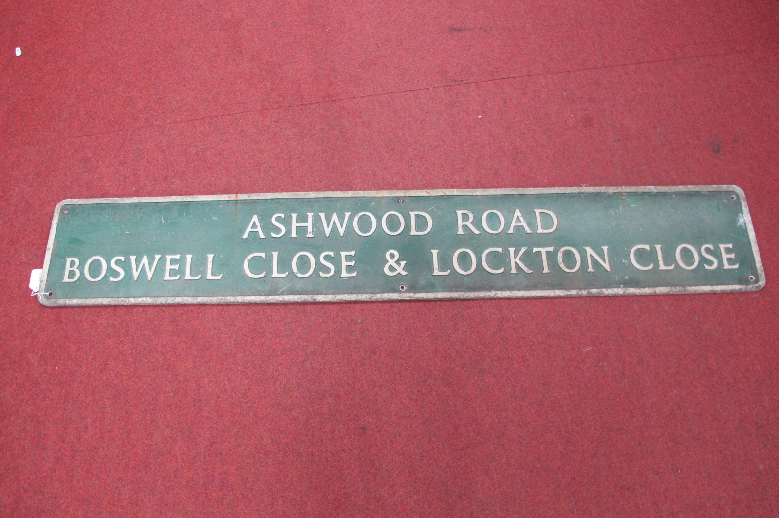 A Mid XX Century Sheffield Street Name Sign - Ashwood Road Boswell Close and Lockton Close,