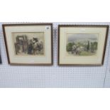 Two XIX Century Hand Coloured Engravings - Fete to the Duke and Duchess of Norfolk in the Botanic