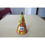 Lorna Bailey 'Inferno' Conical Sugar Caster (Old Elgreave Pottery backstamp) 14cm high.