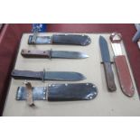 Wilkinson Sword Survival Knives (x 3), 32cm long, in leather sheaths. (3)