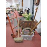 Black & Decker Work Bench, Wrigley sack barrow, large mallet, other tools.