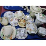 1920's Burleigh Ware Tea Pot, Sugar Bowl, Cream Jug, 1920's Shelley cup-saucer, etc:- One Tray.